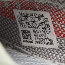 Pre Owned Yeezy x adidas Blue/Grey Knit Fabric Boost 350 V2 Sneakers Size 47 1/3