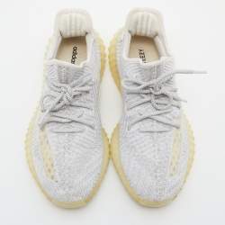 Pre Owned Yeezy x Adidas Grey/White Knit Fabric Boost 350 V2 Static Sneakers Size 42
