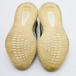 Pre Owned Yeezy x Adiddas White/Black Knit Fabric Boost 350 V2 Zebra Sneakers Size 42