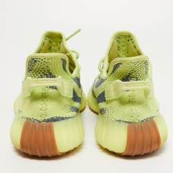Pre Owned Yeezy x adiddas Yellow Knit Fabric Boost 350 V2 Semi Frozen Sneakers Size 48