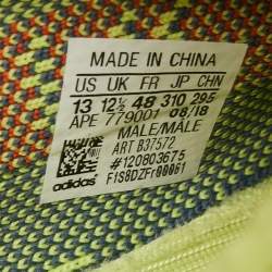 Pre Owned Yeezy x adiddas Yellow Knit Fabric Boost 350 V2 Semi Frozen Sneakers Size 48
