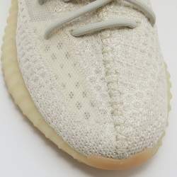 Pre Owned Yeezy x Adidas Cream Knit Fabric Boost 350 V2 Light Sneakers Size 41 1/3