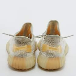 Pre Owned Yeezy x Adidas Cream Knit Fabric Boost 350 V2 Light Sneakers Size 41 1/3