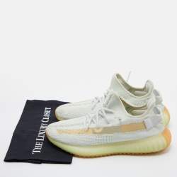 Pre Owned Yeezy x Adidas Light Green Cotton Knit Boost 350 V2 Hyperspace Sneakers Size 42 2/3