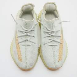 Pre Owned Yeezy x Adidas Light Green Cotton Knit Boost 350 V2 Hyperspace Sneakers Size 42 2/3