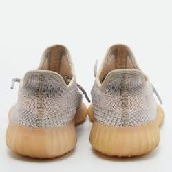 Pre Owned Yeezy x Adidas Pink/Grey Knit Fabric Boost 350 V2 Synth Non-Reflective Sneakers Size 41 1/3