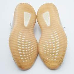 Pre Owned Yeezy x Adidas Pink/Grey Knit Fabric Boost 350 V2 Synth Non-Reflective Sneakers Size 41 1/3