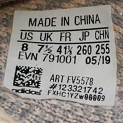 Pre Owned Yeezy x Adidas Pink/Grey Knit Fabric Boost 350 V2 Synth Non-Reflective Sneakers Size 41 1/3