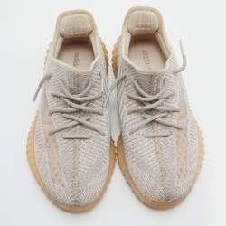 Pre Owned Yeezy x Adidas Pink/Grey Knit Fabric Boost 350 V2 Synth Non-Reflective Sneakers Size 41 1/3