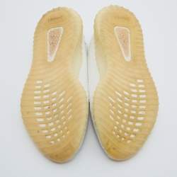 Pre Owned Yeezy x Adidas White Knit Fabric Boost 350 V2 Triple White Sneakers Size 43 1/3