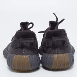 Pre Owned Yeezy x Adidas Black Knit Fabric 350 V2 Cinder Sneakers Size 41 1/3