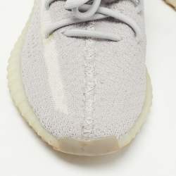 Pre Owned Yeezy x Adidas Grey Knit Fabric Boost 350 V 2 Lundmark Sneakers Size 42 2/3