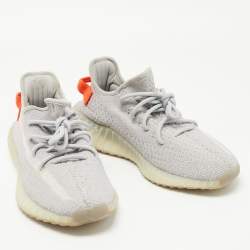 Pre Owned Yeezy x Adidas Grey Knit Fabric Boost 350 V 2 Lundmark Sneakers Size 42 2/3