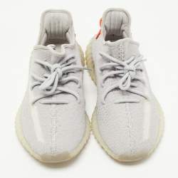 Pre Owned Yeezy x Adidas Grey Knit Fabric Boost 350 V 2 Lundmark Sneakers Size 42 2/3