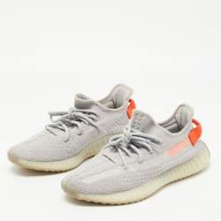 Pre Owned Yeezy x Adidas Grey Knit Fabric Boost 350 V 2 Lundmark Sneakers Size 42 2/3