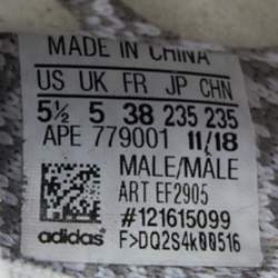 Pre Owned Yeezy x adidas White/Grey Knit Fabric Boost 350 V2 Static Reflective Sneakers Size 38