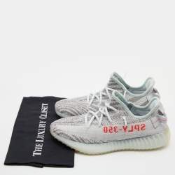 Pre Owned Yeezy x Adidas Light Blue Cotton Knit Boost 350 V2 Blue Tint Sneakers Size 41 1/3
