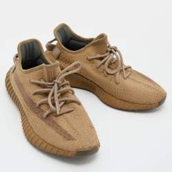  Yeezy x Adidas Brown Knit Fabric Boost 350 Earth Low Top Sneakers Size 41 1/3