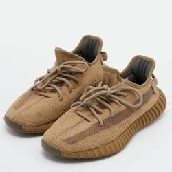  Yeezy x Adidas Brown Knit Fabric Boost 350 Earth Low Top Sneakers Size 41 1/3