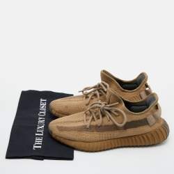  Yeezy x Adidas Brown Knit Fabric Boost 350 Earth Low Top Sneakers Size 41 1/3