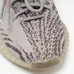 Pre Owned Yeezy x Adidas Grey Knit Fabric Boost 350 V2 Beluga Sneakers Size 37 1/3