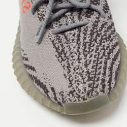 Pre Owned Yeezy x Adidas Grey Knit Fabric Boost 350 V2 Beluga Sneakers Size 40 2/3