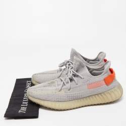 Pre Owned Yeezy x Adidas Grey Knit Fabric 350 V2 Tail Light Sneakers Size 44 2/3