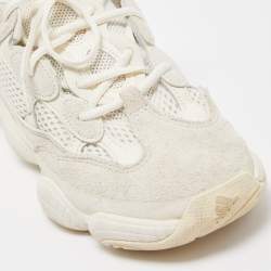 Pre Owned Yeezy x Adidas White Suede and Mesh 500 Bone White Sneakers Size 38 2/3