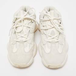 Pre Owned Yeezy x Adidas White Suede and Mesh 500 Bone White Sneakers Size 38 2/3
