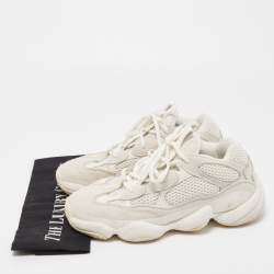 Pre Owned Yeezy x Adidas White Suede and Mesh 500 Bone White Sneakers Size 38 2/3