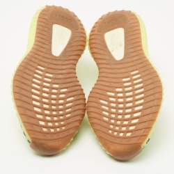 Pre Owned Yeezy x Adidas Neon Yellow Knit Fabric Boost 350 V2 Semi Frozen Yellow Sneakers Size 38