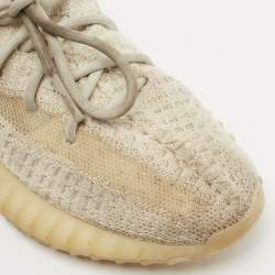 Pre Owned Yeezy x Adidas White Knit Fabric Boost 350 V2 Light Sneakers Size 37 1/3