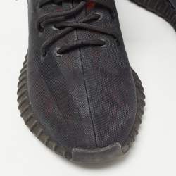 Pre Owned Yeezy x Adidas Black Mesh Boost 350 V2 Mono Cinder Sneakers Size 42