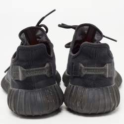 Pre Owned Yeezy x Adidas Black Mesh Boost 350 V2 Mono Cinder Sneakers Size 42