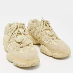مملوكة مسبقًا Yeezy x Adidas Light Yellow Mesh and Suede Yeezy 500 Super Moon Yellow Sneakers Size 38 2/3