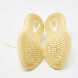 Pre Owned Yeezy x Adidas White Knit Fabric Boost 350 V2 Cream White Sneakers Size 38