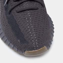 Pre Owned Yeezy x Adidas Black Knit Fabric Boost 350 V2 Cinder Sneakers Size 44