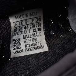 Pre Owned Yeezy x Adidas Black Knit Fabric Boost 350 V2 Cinder Sneakers Size 44