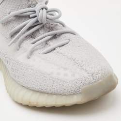 Pre Owned Yeezy x Adidas Grey Knit Fabric Boost 350 V2 Tail Light Sneakers Size 46