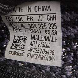 Pre Owned Yeezy x Adidas Black Knit Fabric Boost 350 V2 Asriel Carbon Sneakers Size 36 2/3