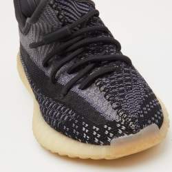 Pre Owned Yeezy x Adidas Black Knit Fabric Boost 350 V2 Asriel Carbon Sneakers Size 36 2/3