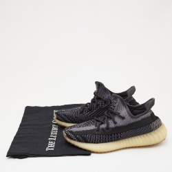 Pre Owned Yeezy x Adidas Black Knit Fabric Boost 350 V2 Asriel Carbon Sneakers Size 36 2/3