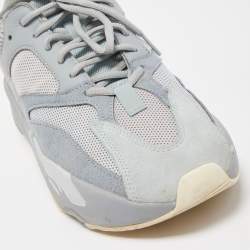 Pre Owned Yeezy x Adidas Blue/Grey Mesh and Suede Boost 700 Inertia Sneakers Size 43 1/3