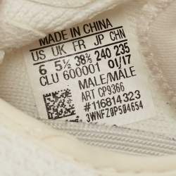 Pre Owned Yeezy x Adidas White Knit Fabric Boost 350 V2 Triple White Sneakers Size 38 2/3