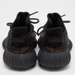 Pre Owned Yeezy x Adidas Black/Brown Knit Fabric Boost 350 V2 Mx-Rock Sneakers Size 40 2/3