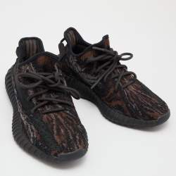 Pre Owned Yeezy x Adidas Black/Brown Knit Fabric Boost 350 V2 Mx-Rock Sneakers Size 40 2/3