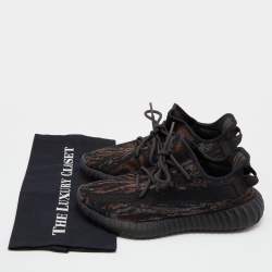 Pre Owned Yeezy x Adidas Black/Brown Knit Fabric Boost 350 V2 Mx-Rock Sneakers Size 40 2/3