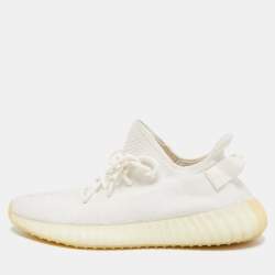 Yeezy White Fabric Boost 350 V2 Sneakers Size Yeezy x Adidas | TLC