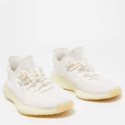 Yeezy x Adidas White Fabric Boost 350 V2 White Sneakers Size 44