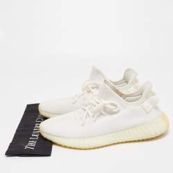 Yeezy x Adidas White Fabric Boost 350 V2 White Sneakers Size 44